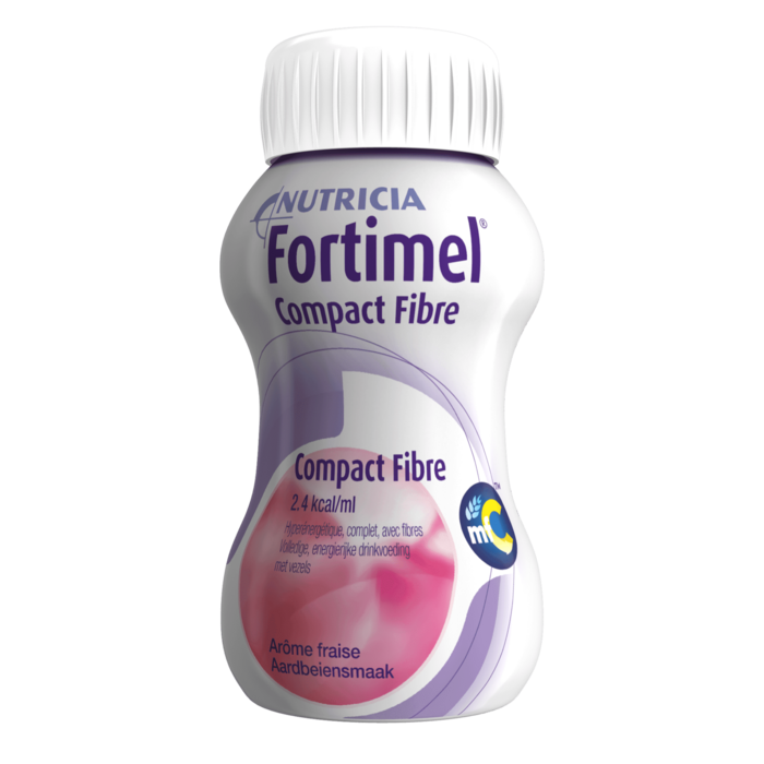 Nutridrink Compact Fibre Aardbei - 24 x 125 ml