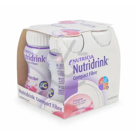 Nutridrink Compact Fibre Aardbei - 24 x 125 ml