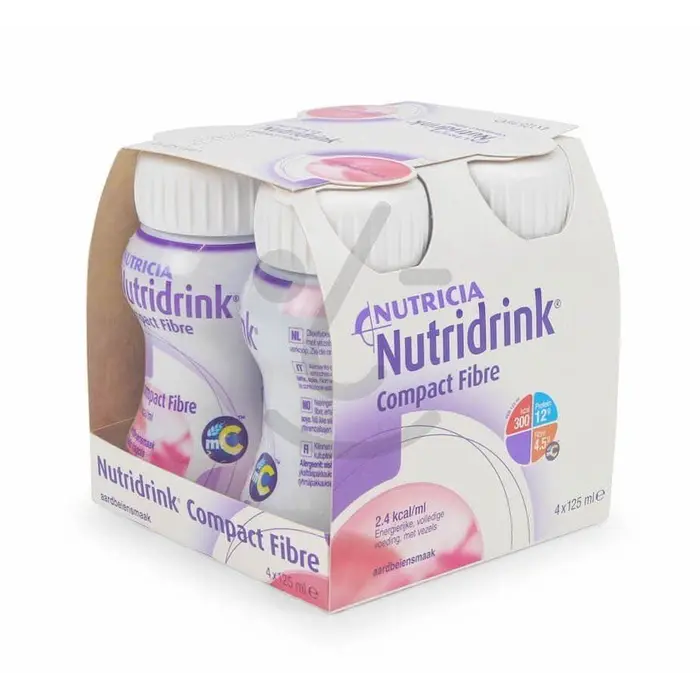 Nutridrink Compact Fibre Aardbei - 24 x 125 ml