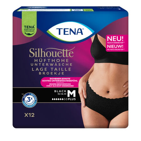 6 pakken TENA Silhouette Plus Noir - Lage Taille M/ L (Nieuw)