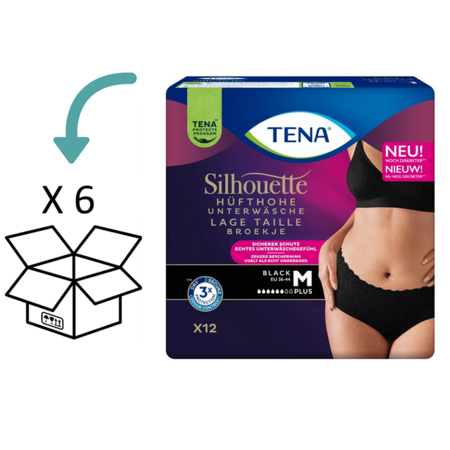 6 pakken TENA Silhouette Plus Low Waist Black M / L  (Nieuw)