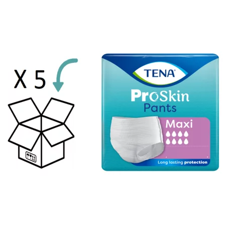 5 pakken TENA Pants Maxi  ProSkin (S, M, L, of XL) - Voordeelverpakking