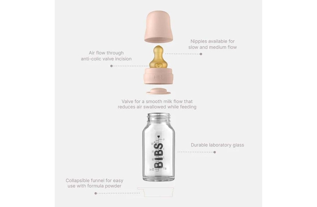 Babyfles Glas - 110ml - Ivory