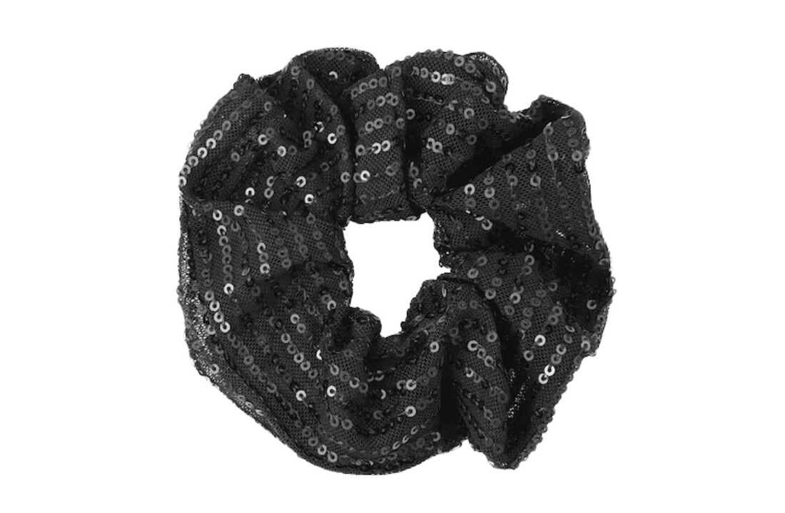 Pailletten Scrunchie Zwart
