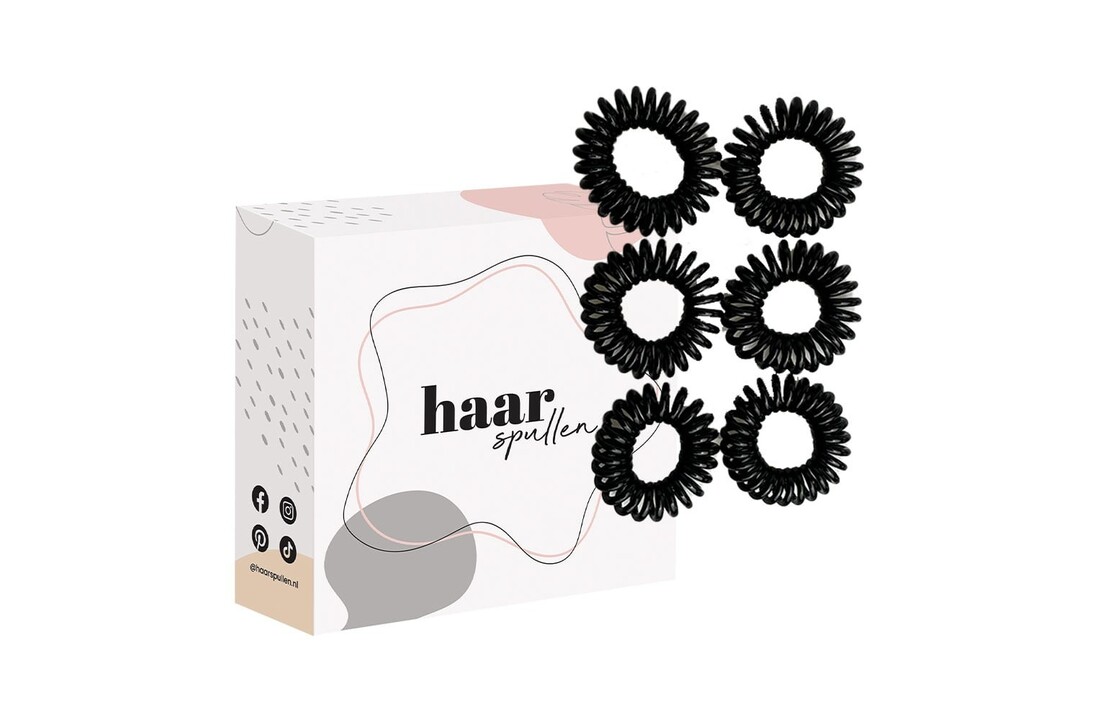 Haarelastiekjes Zwart - 6 st