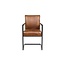 Tower Living Eetkamerstoel Ferro met armleuning - Cognac, donkerbruin, antraciet en groen