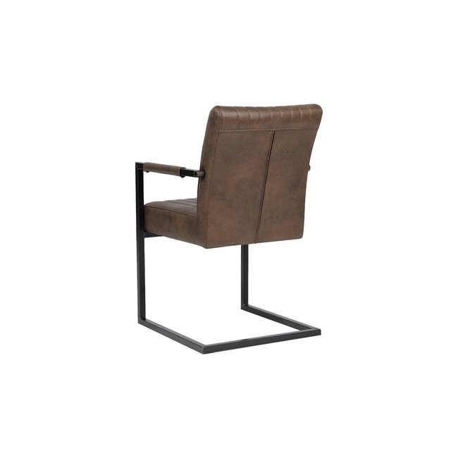 Tower Living Eetkamerstoel Ferro met armleuning - Cognac, donkerbruin, antraciet en groen