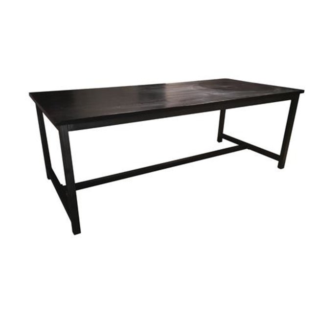 Tower Living Eettafel Paterno Mango zwart met stalen frame