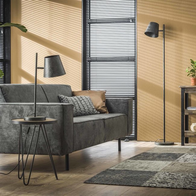 WoonStijl Vloerlamp 1L verstelbare metalen kap / Charcoal