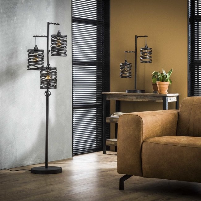 WoonStijl Vloerlamp 3L spindle  slate grey / Slate grey