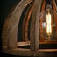 WoonStijl Hanglamp Ø60 gebogen houten spijlen / Massief mango naturel / Massief mango naturel