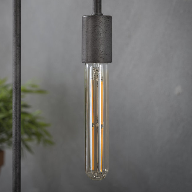 WoonStijl Lichtbron LED filament buis 18 5 cm - E27 4W 2100K 280lm dimbaar / Amberkleurig glas