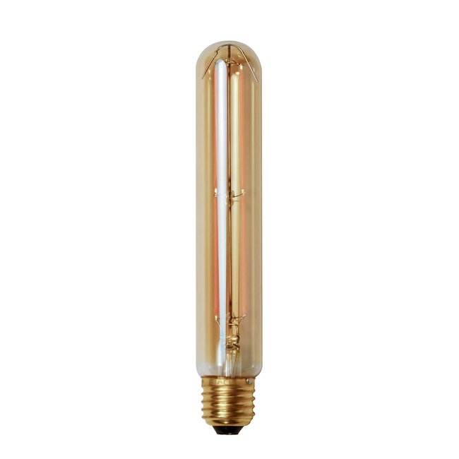 WoonStijl Lichtbron LED filament buis 18 5 cm - E27 4W 2100K 280lm dimbaar / Amberkleurig glas