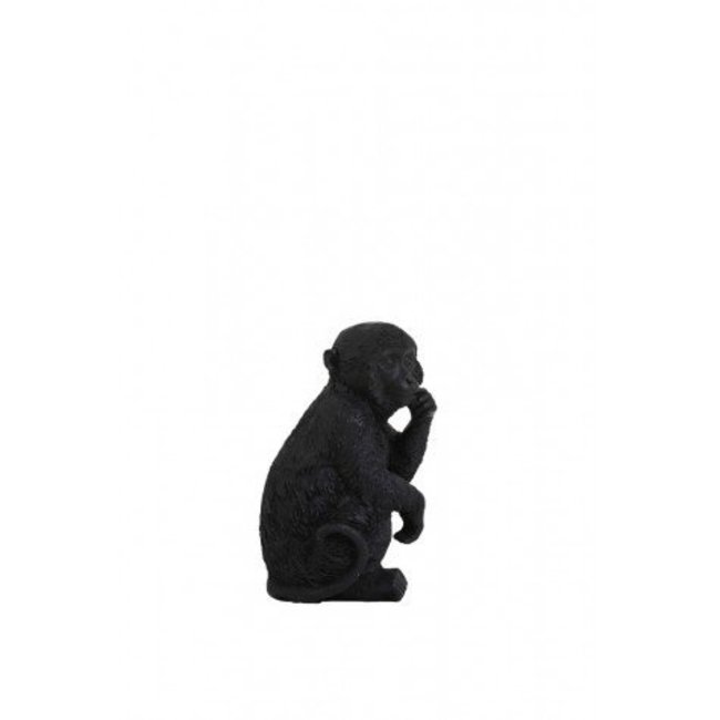 Light en Living Ornament Aap Zwart S - Stijlvol Dierenbeeldje