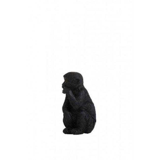 Light en Living Ornament Aap Zwart S - Stijlvol Dierenbeeldje