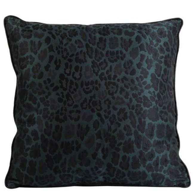 Light en Living Kussen LEOPARD Groen - Luxe Sierkussen 45x45 cm
