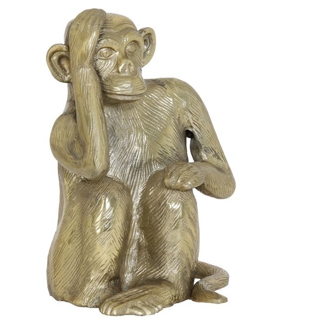 Light en Living Ornament Aap in antique brons finish