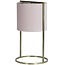Light en Living Tafellamp SANTOS groot Ø 25x45 - Licht roze kap - antique brass frame