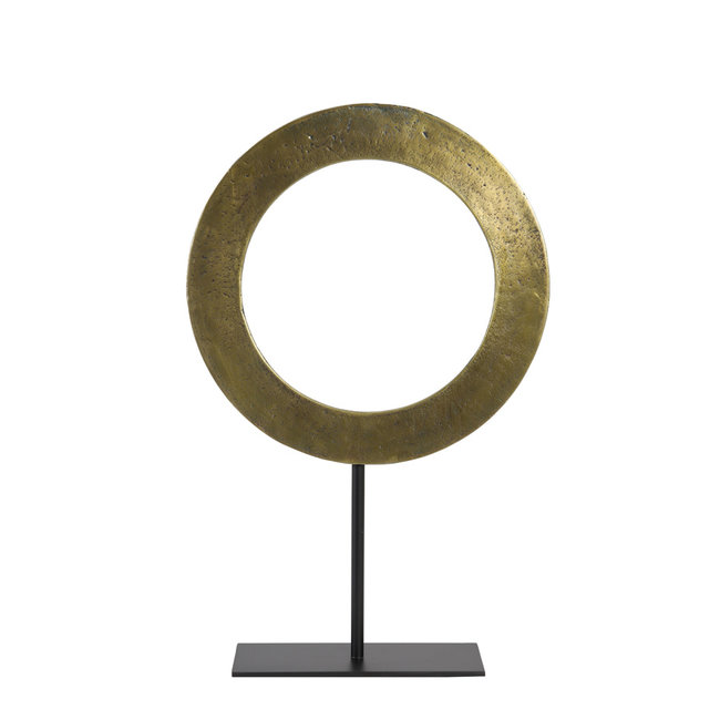 Light en Living Ornament op voet Ø35x56 cm WAIWO ruw antiek brons-mat zwart
