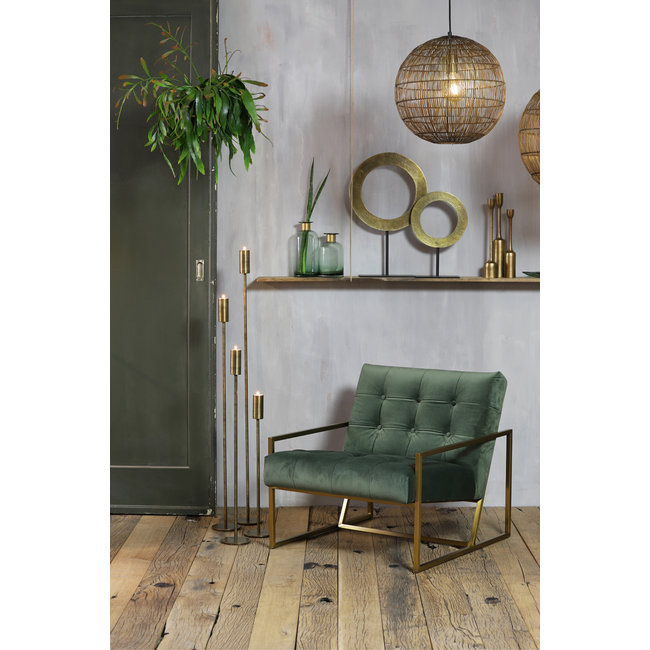 Light en Living Ornament op voet Ø35x56 cm WAIWO ruw antiek brons-mat zwart