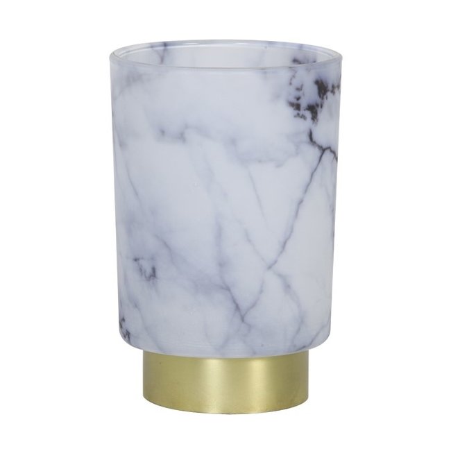 Light en Living Tafellamp LED Marmer Glas Wit – grijs klein