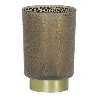 Light en Living Tafellamp LEOPARD Glas Lichtgrijs klein