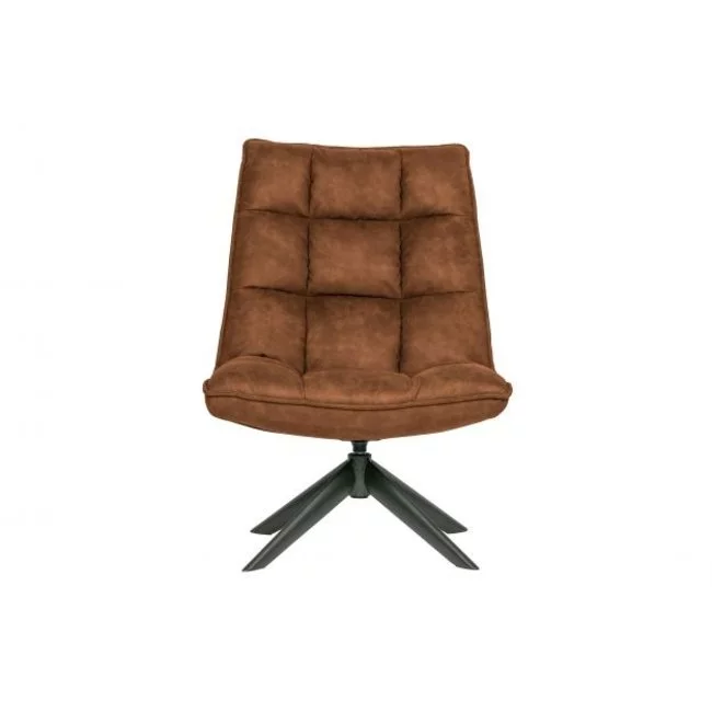 Woood Jouke draaifauteuil kunstleer - Groen en Cognac