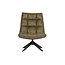 Woood Jouke draaifauteuil kunstleer - Groen en Cognac
