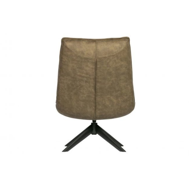 Woood Jouke draaifauteuil kunstleer - Groen en Cognac