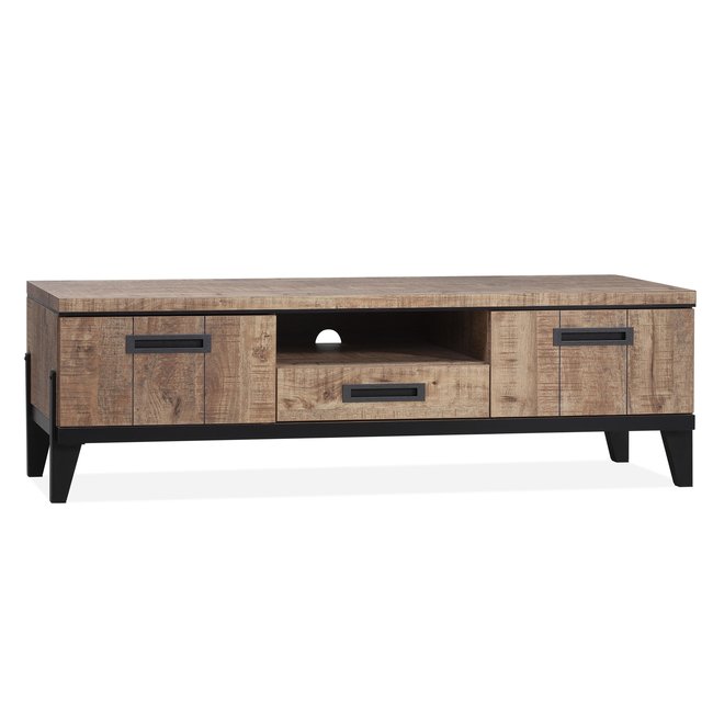 WoonMax Union tv kast groot 2 deurs, 1 lade en 1 open vak - Lamulux Mango