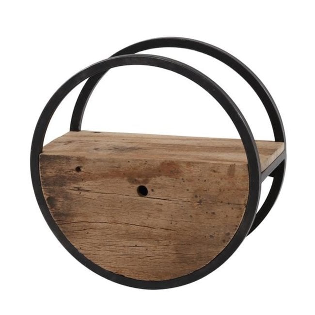 WoonStijl Wandschap circular Ø50 met lade / Robuust hardhout