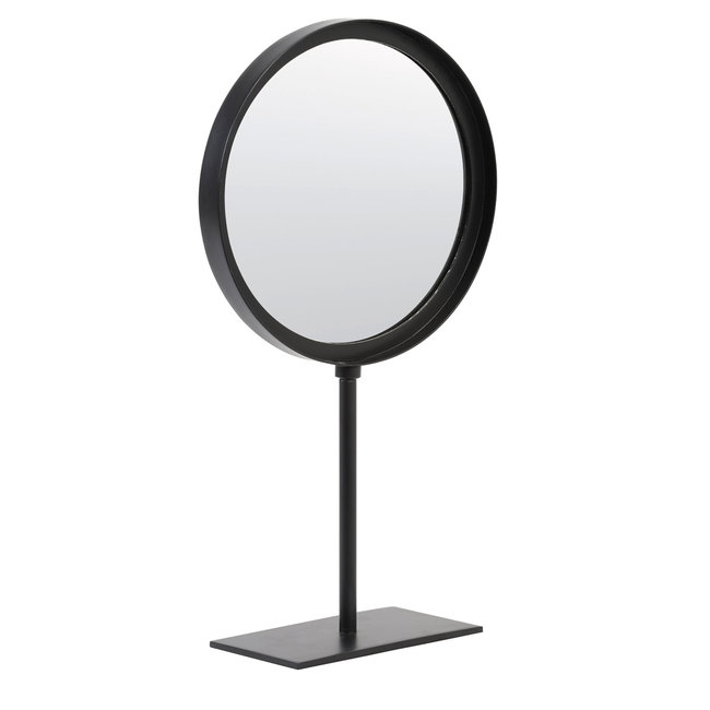 Light en Living Spiegel rond 25x10x45 cm LURI mat zwart