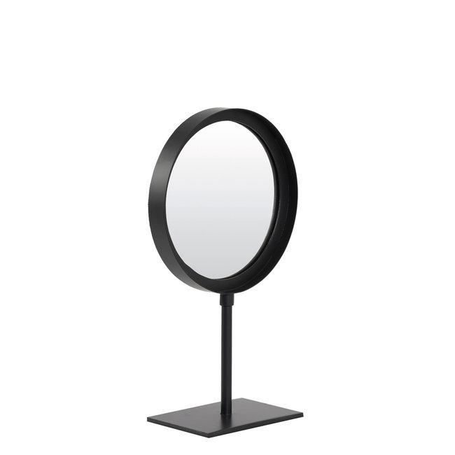 Light en Living Spiegel rond 20x10x35 cm LURI mat zwart