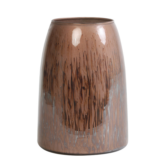 Light en Living Theelicht MONLE paars bruin Ø15x20 cm - Light en Living