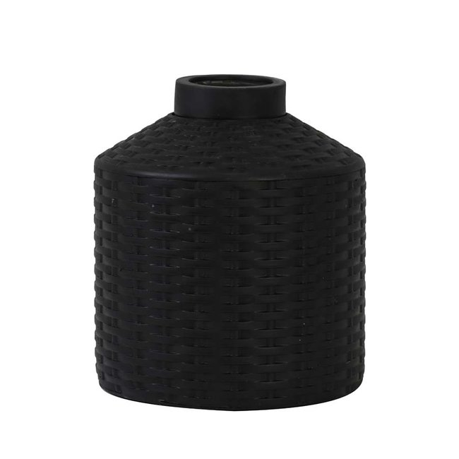 Light en Living Vaas deco Ø20x22,5 cm WICK mat zwart