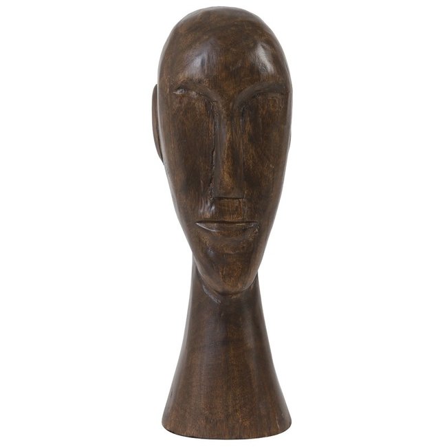 Light en Living Ornament 12x11x38 cm HEAD in bruin hout