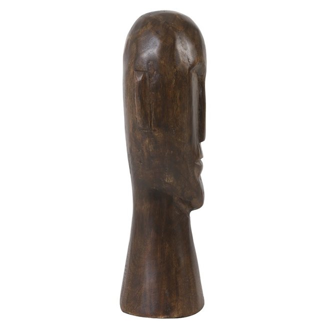 Light en Living Ornament 12x11x38 cm HEAD in bruin hout