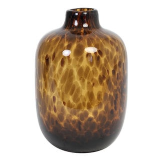 Light en Living Vaas DAKAR Glas Bruin-Zwart Ø16x25 cm