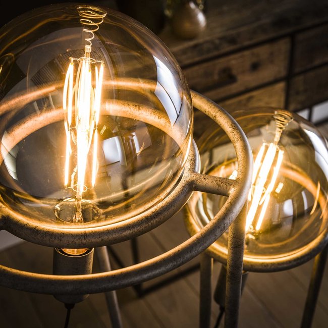 WoonStijl Vloerlamp 2L Match Set van 2 - Oud Zilver