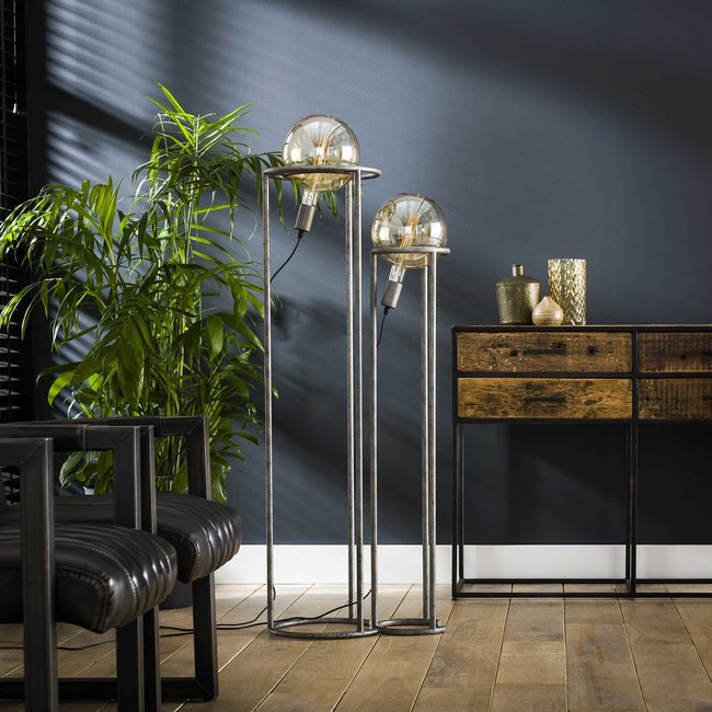 WoonStijl Vloerlamp 2L Match Set van 2 - Oud Zilver