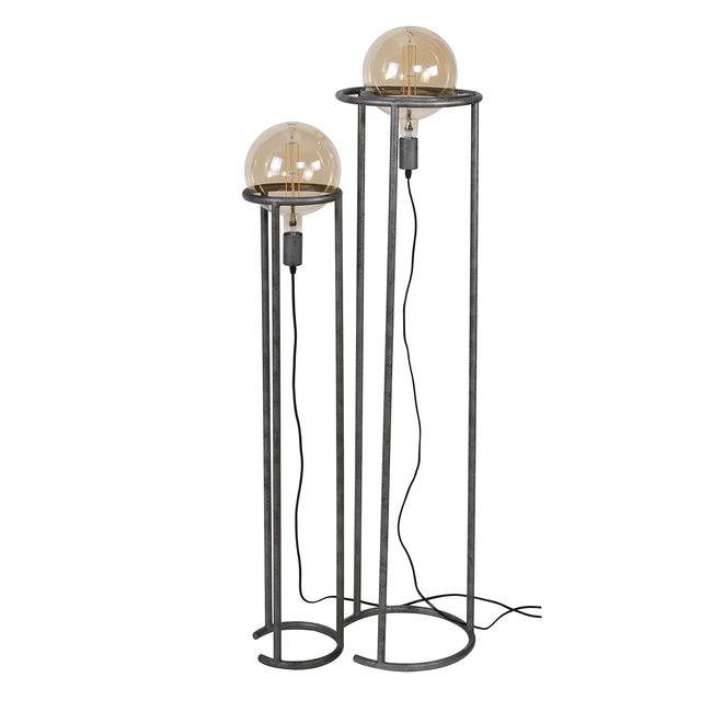 WoonStijl Vloerlamp 2L Match Set van 2 - Oud Zilver