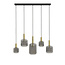 Light en Living Hanglamp 5L 110x22x32 cm LEKAR antiek brons met smoke glas