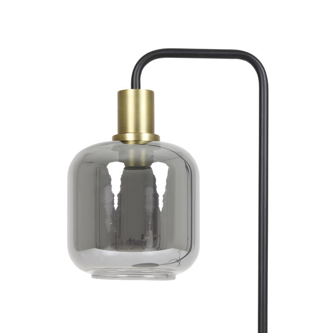 Light en Living Vloerlamp Ø28x155 cm LEKAR in Antiek Brons met Smoke Glas