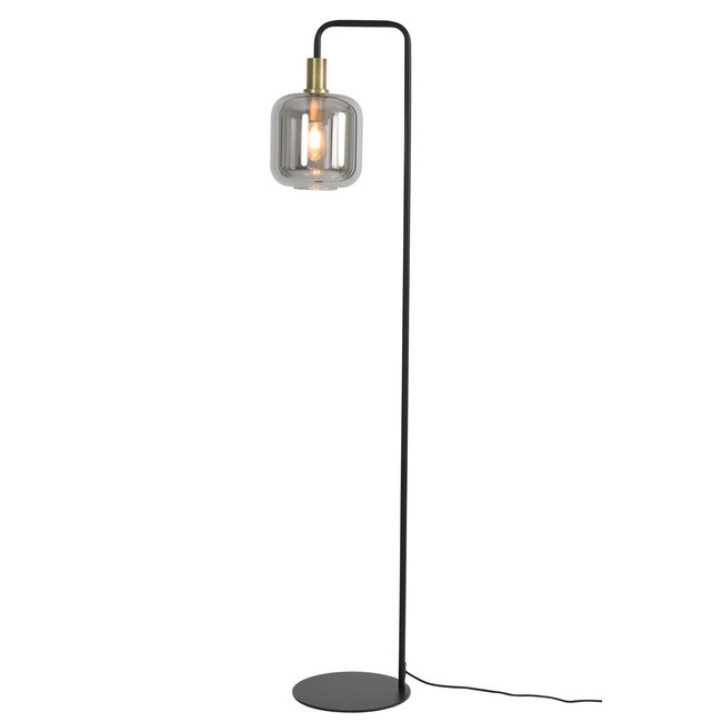 Light en Living Vloerlamp Ø28x155 cm LEKAR in Antiek Brons met Smoke Glas