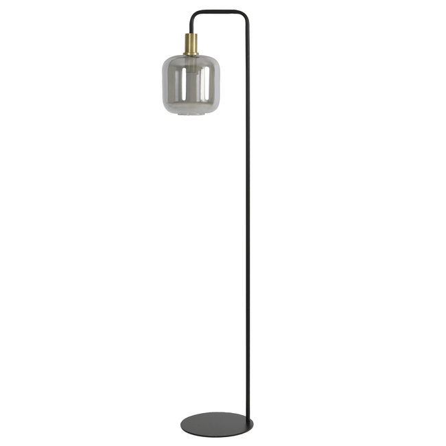 Light en Living Vloerlamp Ø28x155 cm LEKAR in Antiek Brons met Smoke Glas