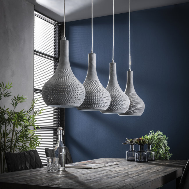 WoonStijl Hanglamp 4L Punch Kegel zwart-bruin