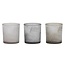 Light en Living Windlicht set van 3 SYLVER Glas Grijs, bruin en beige