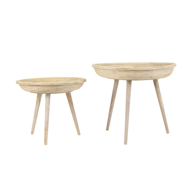 Light en Living Bijzettafel Set van 2 COLON naturel - Light en Living