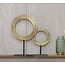 Light en Living Ornament op voet Ø35x56 cm WAIWO ruw antiek brons-mat zwart