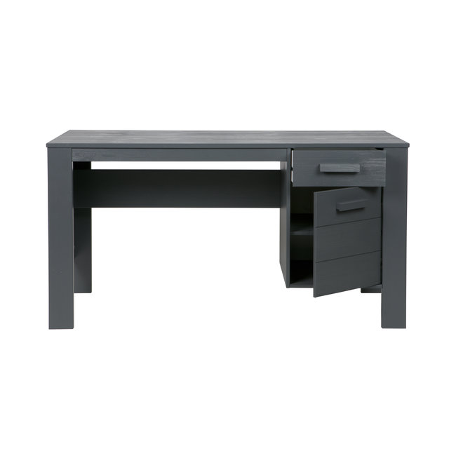 Woood Dennis Bureau Grenen Steel Grey Geborsteld [fsc]